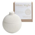 Studio Akiyo Silent Night Bougie en pain d’épices en bois de mèche dans un récipient en céramique nervuré avec boîte d’emballage