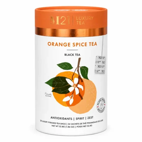 Tega Orange Spice Luxury Black Tea Canister of Tega Organic Tea Orange Spice Luxury Black Tea