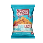 Croustilles de pommes de terre au homard de l'Atlantique par Covered Bridge, croustilles russet cuites au chaudron à la saveur de homard, sac de 142 g, fabriquées au Nouveau-Brunswick