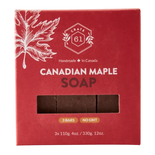 Savon en barre végétal Crate 61 Organics Érable canadien 110g fabriqué en Ontario