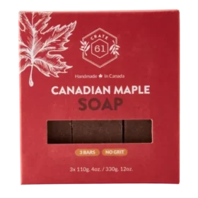 Savon en barre végétal Crate 61 Organics Érable canadien 110g fabriqué en Ontario