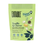 Popped Culture Truffle and Cheese vegan popcorn by EATABLE, black truffle and plant-based cheese kettle corn, 125 g bag, made in Canada