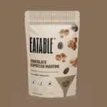 Chocolate Espresso Martini popcorn by EATABLE, milk chocolate kettle corn with espresso salt, 125 g bag, made in Canada
