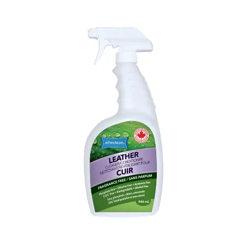 Nettoyant pour cuir Effeclean 946 ml Bouteille de nettoyant et conditionneur pour cuir Effeclean pour nettoyer les intérieurs de voiture, meubles et sacs