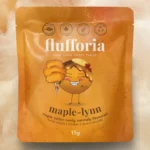 Flufforia Maplelynn Maple Sugar Cotton Candy 15g pouch with orange maple coloured cotton candy