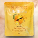 Sachet de 15 g de barbe à papa Flufforia Orangetta saveur orange creamsicle avec barbe à papa orange