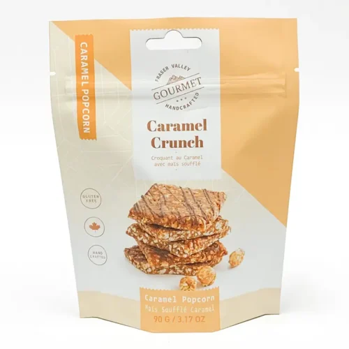 Fraser Valley Gourmet Caramel Crunch Popcorn Dark Chocolate 90g – Made in British Columbia