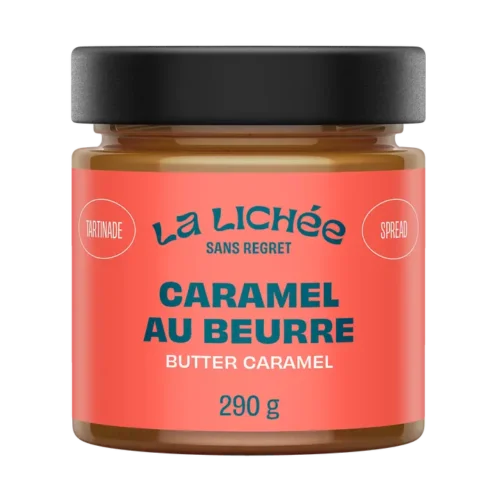 Caramel au beurre La Lichée Pot de 290 g de caramel au beurre La Lichée, sauce au caramel onctueuse du Québec