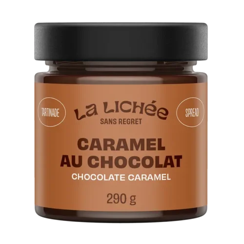 Caramel au chocolat La Lichée Caramel au chocolat La Lichée, pot de 290 g, sauce caramel onctueuse du Québec