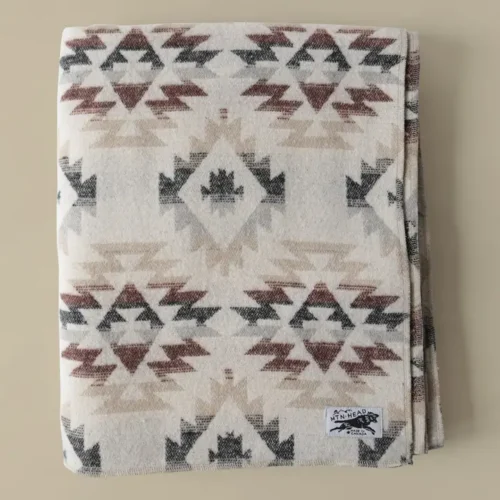 Wool Cabin Blanket Kelowna by MTN.HEAD, 90% wool 10% polyester, 70 x 58 inches, cut and sewn in Toronto, Ontario