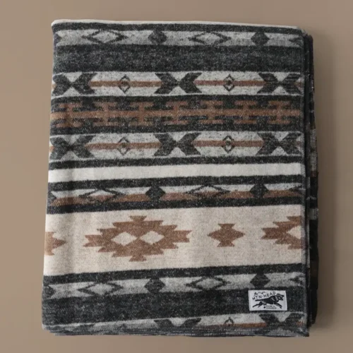 Muttonhead Wool Cabin Blanket - Beaver Valley Wool Cabin Blanket Beaver Valley by MTN.HEAD, 90% wool 10% polyester, 70 x 58 inches, cut and sewn in Toronto, Ontario