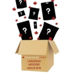 Canadian Mystery Snack Box surprise bundle with multiple size options featuring curated treats from Canadian brands across the country