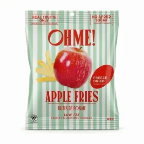 OHME! Foods Freeze-Dried Apple Fries Snack Size bag with crispy apple sticks